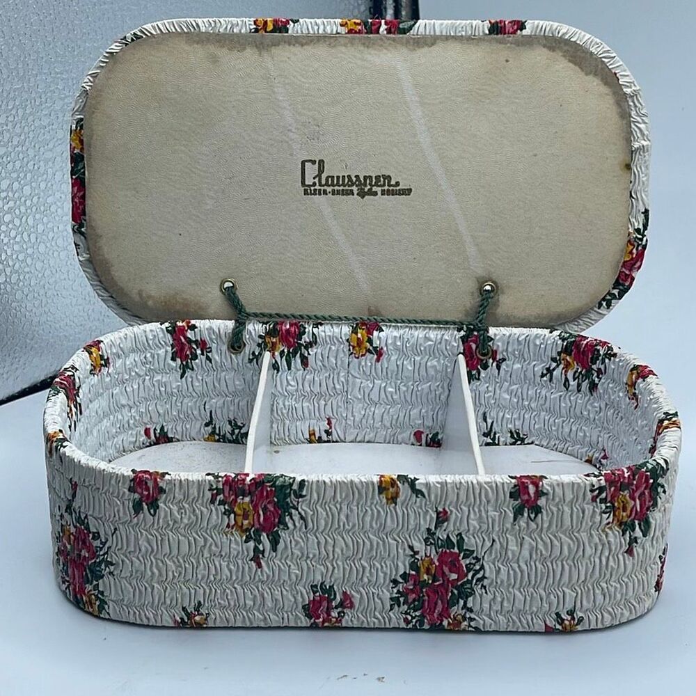 Claussner MCM vintage vanity hosiery jewelry Gift Box, 1950